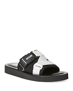 Moschino Women's Strap & Buckle Logo Slip On Sandals