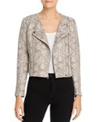 Cupcakes And Cashmere Isabell Snake-print Moto Jacket