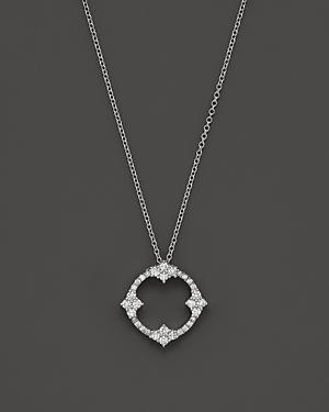 Diamond Antique-inspired Pendant Necklace In 14k White Gold, .50 Ct. T.w.