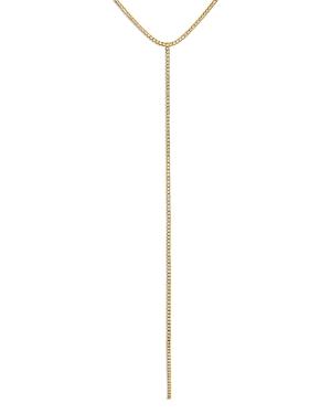 Adinas Jewels Cubic Zirconia Tennis Lariat Necklace In 14k Gold Plated Sterling Silver, 15-17