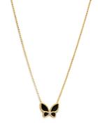 Roberto Coin 18k Yellow Gold Black Onyx & Diamond Butterfly Pendant Necklace, 16-18 - 100% Exclusive