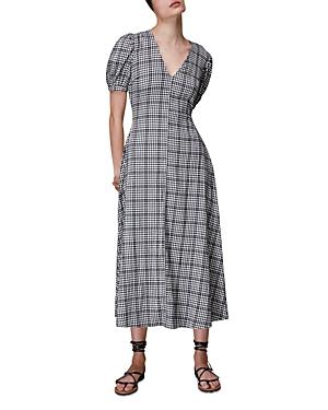 Whistles Checked Trapeze Midi Dress