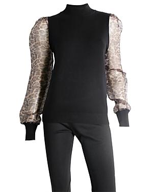Sioni Leopard Sleeve Sweater