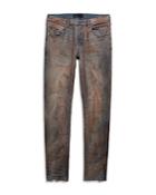 Purple Brand Resin Dirty Distressed Skinny Fit Jeans In Rust Indigo