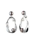 Carolee Twisted Ribbon Cultured Freshwater Pearl Clip-on Earrings