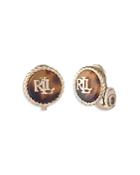 Lauren Ralph Lauren Monogram Button Clip On Earrings
