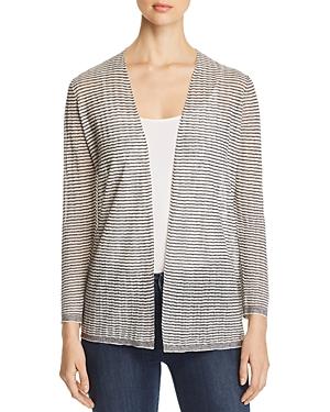 Eileen Fisher Simple Staggered-stripe Cardigan