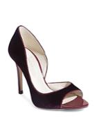 Karen Millen Women's Velvet Peep Toe Pumps