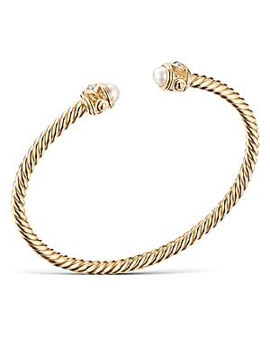 David Yurman 18k Yellow Gold Renaissance Bracelet With Pearls & Diamonds
