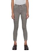 Frame Le High Skinny Cropped Jeans In Window Pane Plaid