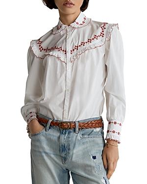 Polo Ralph Lauren Embroidered Ruffle Shirt