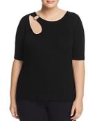 Alison Andrews Plus Ring Cutout Knit Top