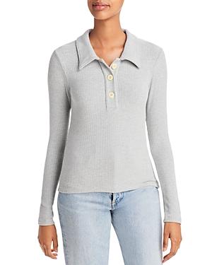 Lna Marta Ribbed Long Sleeve Knit Top