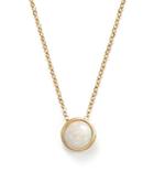 Opal Bezel Set Pendant Necklace In 14k Yellow Gold, 18