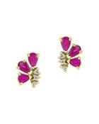 Bloomingdale's Pear-shaped Ruby & Diamond Earrings In 14k Yellow Gold - 100% Exclusive