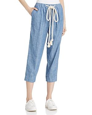 Free People Everyday Chambray Cropped Drawstring Pants