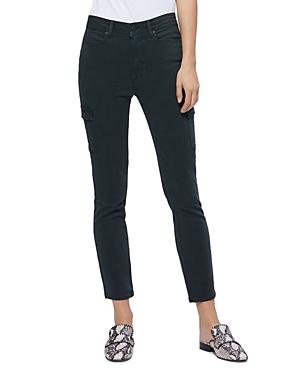 Paige Hoxton Skinny Cargo Ankle Jeans In Vintage Midnight Green