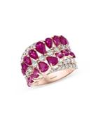 Bloomingdale's Ruby & Diamond Statement Ring In 14k Rose Gold - 100% Exclusive