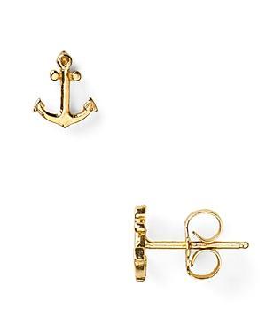 Dogeared Little Things Mini Gold Anchor Earrings