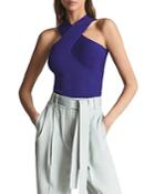 Reiss Lily Ribbed Halter Top
