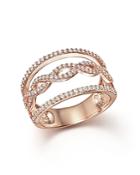 Diamond Multi-row Ring In 14k Rose Gold, .50 Ct. T.w.
