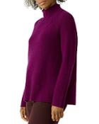 Eileen Fisher Petites Ribbed Merino Wool Turtleneck Sweater