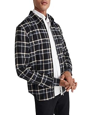The Kooples Zip Front Plaid Shirt Jacket