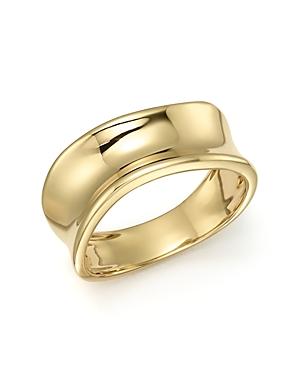 Concave Band Ring In 14k Yellow Gold
