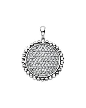 Lagos Sterling Silver Caviar Spark Diamond Pendant
