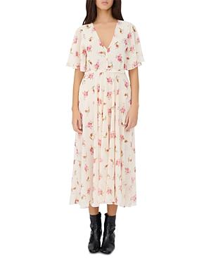 Maje Runge Floral Print Midi Dress