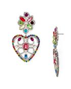 Dannijo Camellias Multicolor Heart Drop Earrings