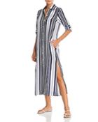 Tommy Bahama Tan Lines Striped Midi Dress Swim Cover-up
