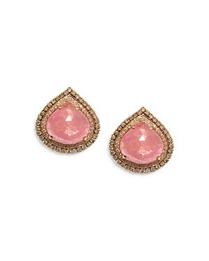 Amrapali Jewels 18k Yellow Gold, Pink Sapphire And Diamond Teardrop Earrings