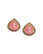 Amrapali Jewels 18k Yellow Gold, Pink Sapphire And Diamond Teardrop Earrings