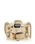 Moschino Embossed Moto Shoulder Bag