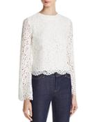 Alice + Olivia Pasha Bell-sleeve Lace Top