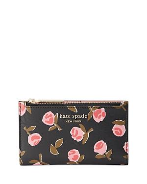 Kate Spade New York Spencer Ditsy Rose Small Slim Bifold Wallet