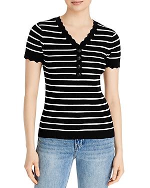 Karl Lagerfeld Paris Striped Short Sleeve Sweater