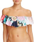 Trina Turk Royal Botanical Off-the-shoulder Bikini Top