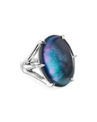 Ippolita Sterling Silver Rock Candy Hematite & Rock Crystal Doublet Statement Ring