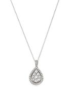Bloomingdale's Diamond Cluster Teardrop Pendant Necklace In 14k White Gold, 18 - 100% Exclusive