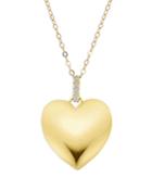 Rachel Reid 14k Yellow Gold Diamond Accented Heart Pendant Necklace, 16-20