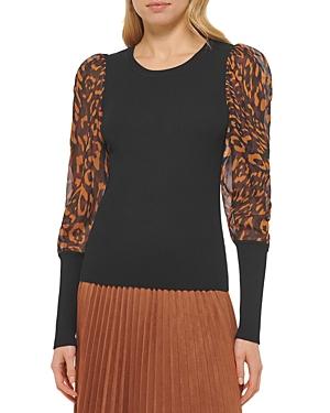 Dkny Contrast Sleeve Sweater