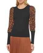 Dkny Contrast Sleeve Sweater
