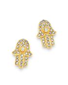 Moon & Meadow Diamond Hamsa Stud Earrings In 14k Yellow Gold - 100% Exclusive