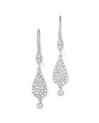 Meira T 14k White Gold And Pave Diamond Teardrop Earrings