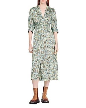 Sandro Provence Floral Midi Dress