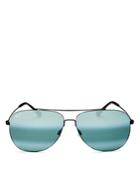 Maui Jim Men's Cinder Cone Polarized Mirrored Brow Bar Aviator Sunglasses, 58mm