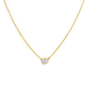 Bloomingdale's Diamond Bezel Solitare Necklace In 14k Yellow Gold, 0.05 Ct. T.w. - 100% Exclusive