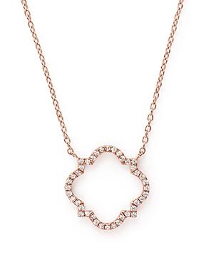 Diamond Geometric Pendant Necklace In 14k Rose Gold, .20 Ct. T.w.